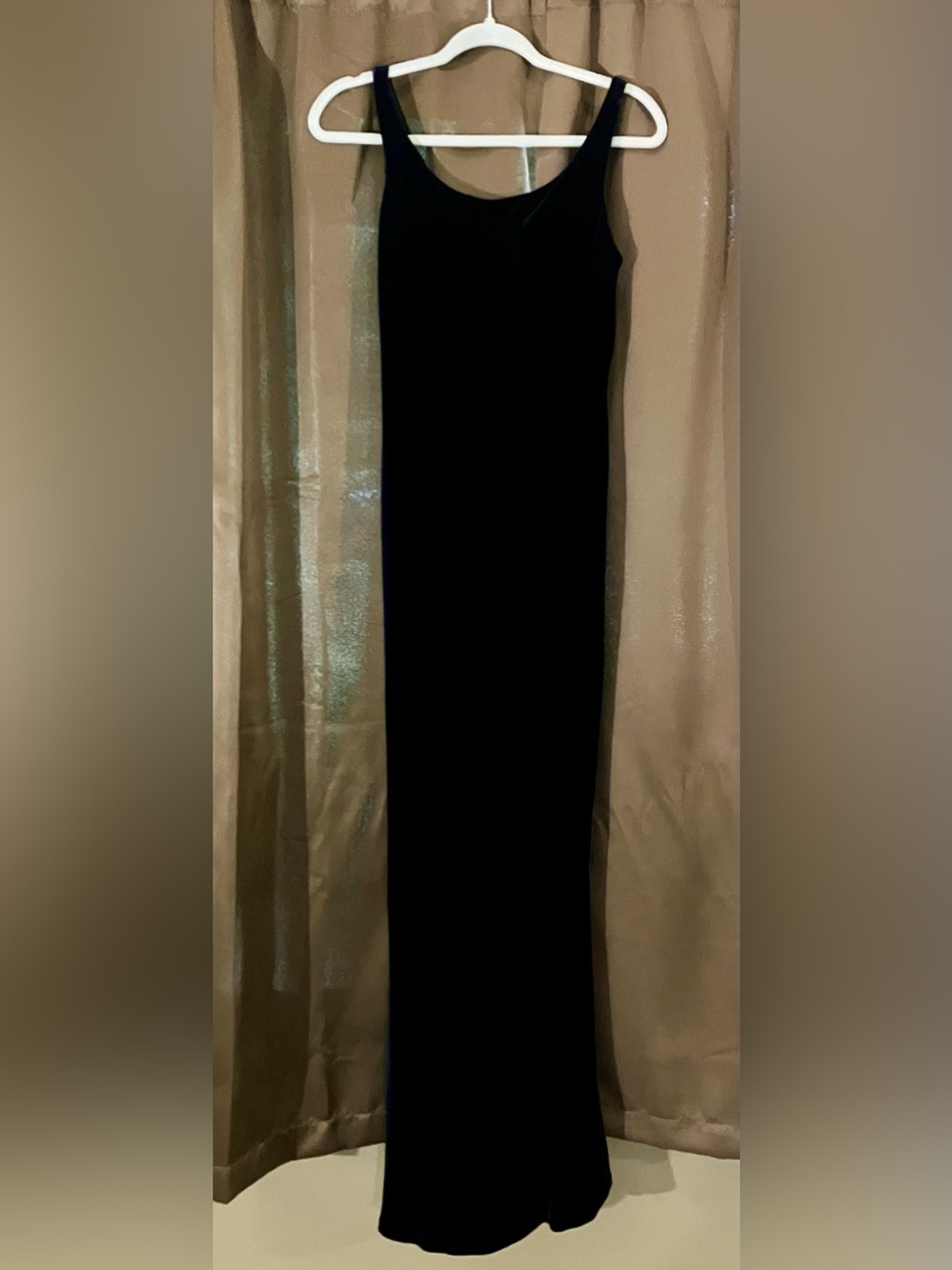 Carmen Marc Valvo Navy Satin Dress